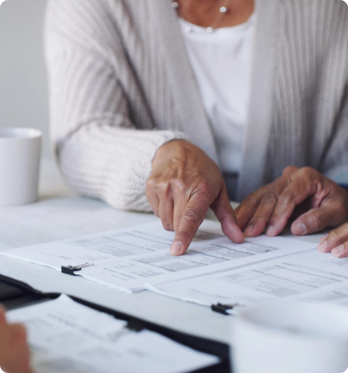 Financial advisor explaining document