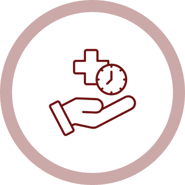 Hand holding medical cross and clock