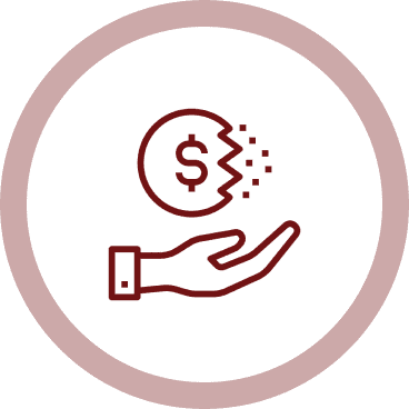 Fading money in hand symbol
